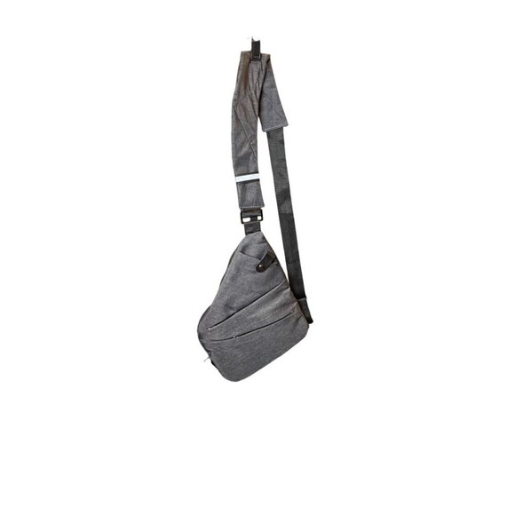 Grey Anti Theft Sling Chest Bag With Adjustable Strap & Multiple Zipper Pockets - Picture 1 of 8